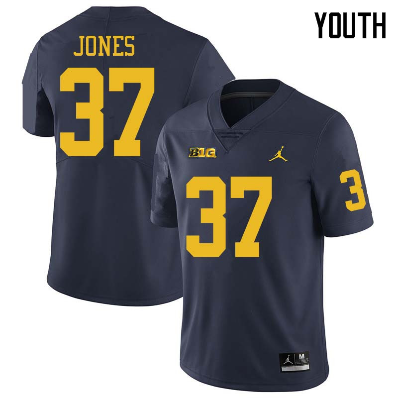 Jordan Brand Youth #37 Bradford Jones Michigan Wolverines College Football Jerseys Sale-Navy